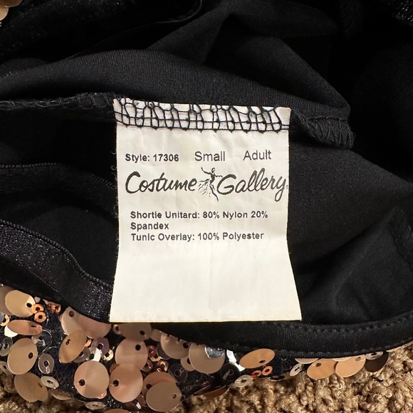 Costume Gallery Gold Sequin Dress with Ruffle Halter- Small Adult - Picture 2 of 10